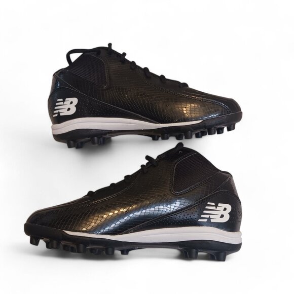 New Balance Youth Boys Black and White Football Cleats YF446MBK  Size 5W - Picture 7 of 13